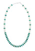 Native American Sterling Silver Turquoise And Mother of Pearl Bead Necklace JX126888